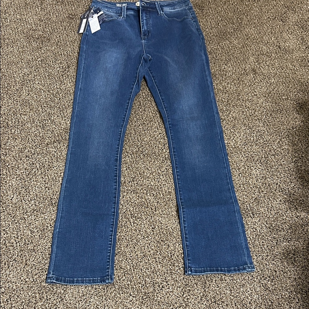 High Rise straight Blue Jeans